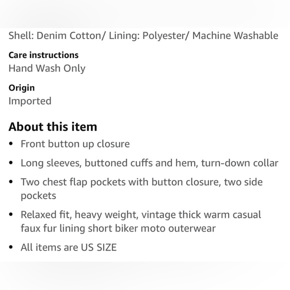 Dark Denim Sherpa Lined Trucker Cowboy Jacket w/Collar New! Size XL - Picture 8 of 14